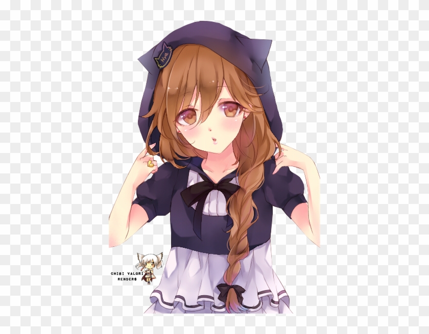 Cute Anime Girl With Hoodie - Cute Anime Girl With Hoodie - Free  Transparent PNG Clipart Images Download