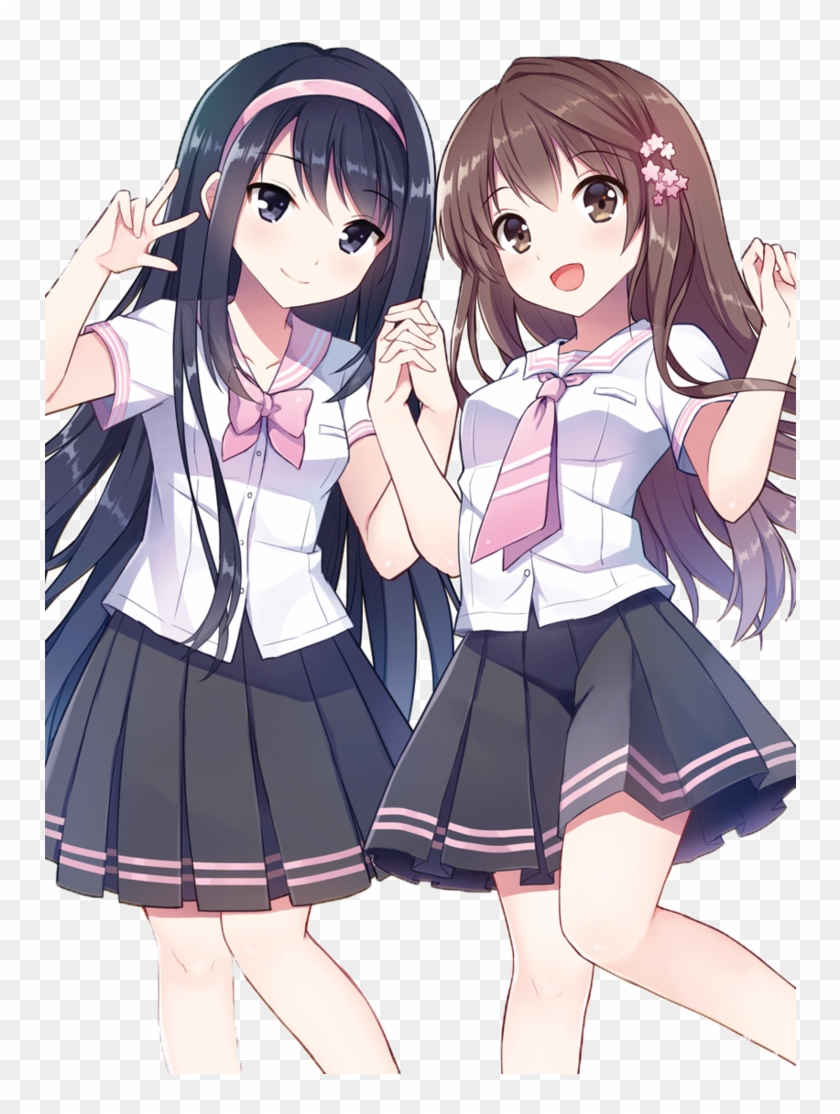 Png Anime - Cute Anime Girl Couples #1290706