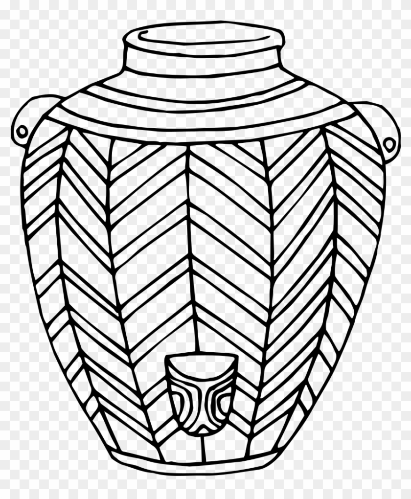 Vase 5 Line Drawing - Symmetrical Drawing On Vases #1290908