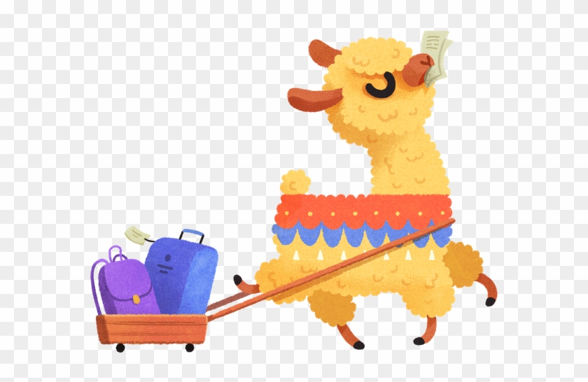 Illustration Of An Alpaca Leaving For A Trip - Alpaca #1290987