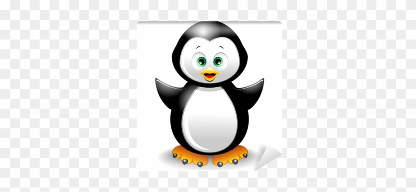 Pinguino Cucciolo Cartoon Cute Penguin Vector Wall - Penguin Cartoon #1291157