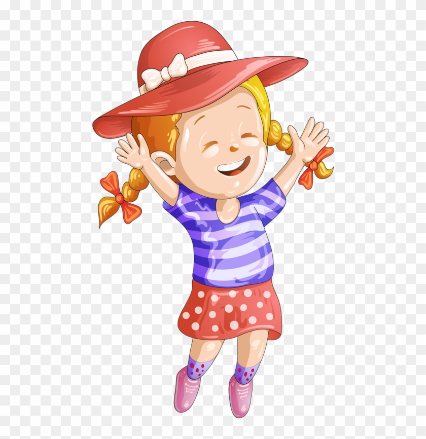 Personnages, Illustration, Individu, Personne, Gens - Little Girl Wearing Hat Cartoon #1291216