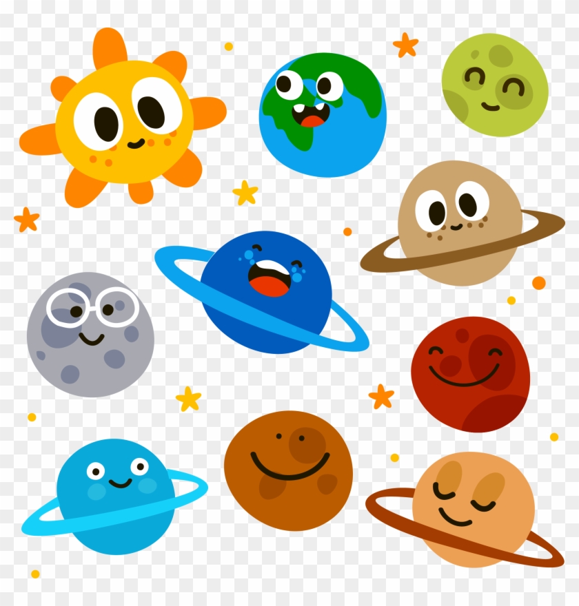 Planet Solar System Cartoon Illustration - Cartoon Solar System Planets Png  - Free Transparent PNG Clipart Images Download