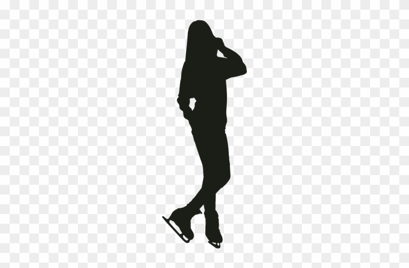 Woman Ice Skating Casual Silhouette Transparent Png - Silhouette #1291382