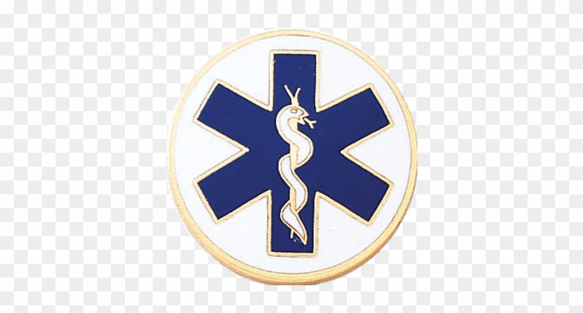 Blackinton J194 Star Of Life Lapel Pin - Star Of Life With Enamel Background #1291460