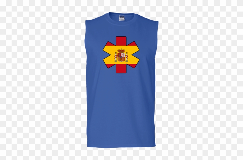 Star Of Life Spain Men's Ultra Cotton Sleeveless T-shirt - Spain Flag #1291497