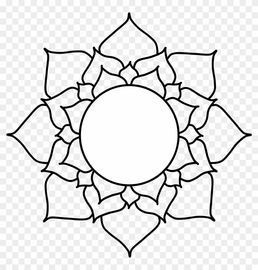 Free Mandalas Clipart14 - Lotus Flower Drawing Top View #1291539