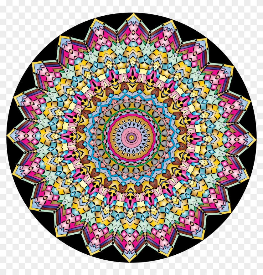 This Free Icons Png Design Of Kaleidoscopic Mandala - Full Color Mandala, Mandala Sticker, Mandala Decal, #1291548