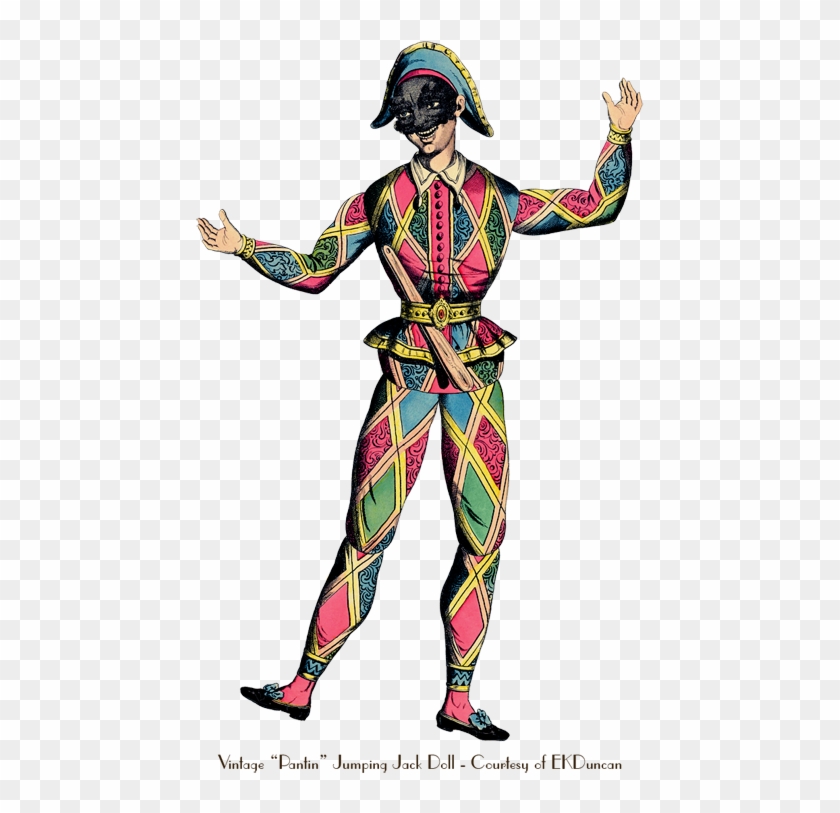 Clown Clipart Antique - Harlequin Commedia Dell Arte #1291689
