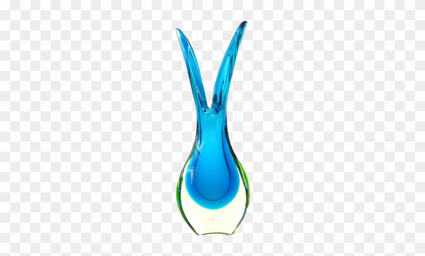 Flavio Poli Sommerso Blue Uranium Glass Vase Murano - Flavio Poli #1291940