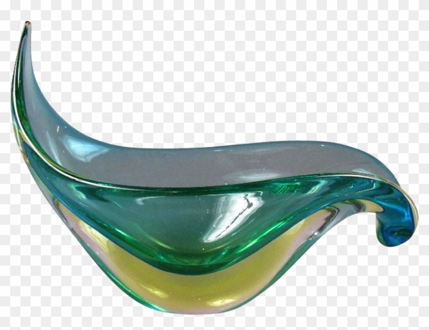 A Murano Cenedese Glass Shallow Sculptural Bowl - Crystal #1291968