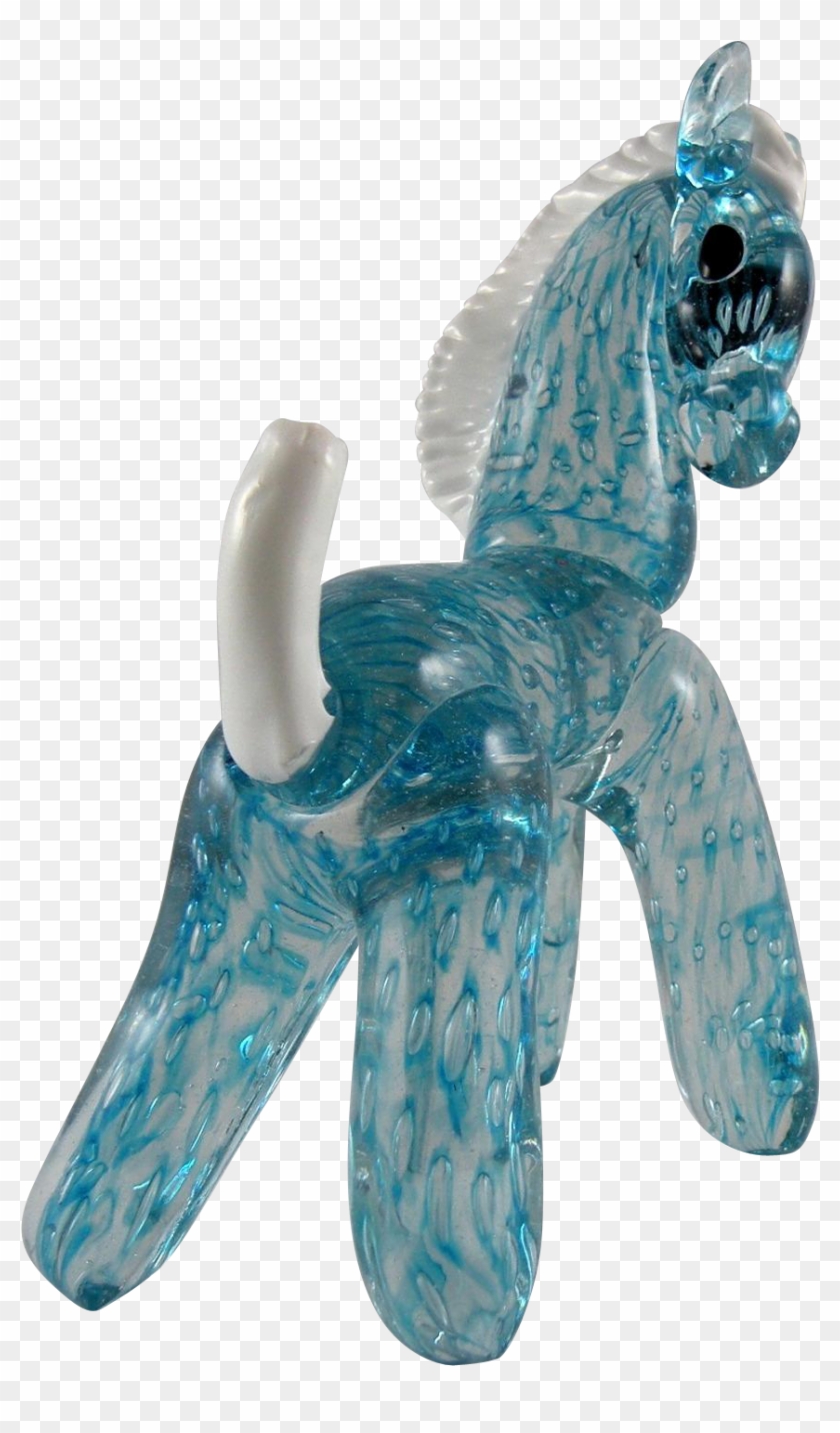 Barovier Murano Blue Horse With White Mane 1930s From - Figurine #1292045