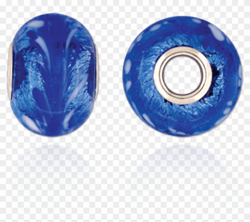 Silver And Blue Murano Glass Beads - Bead #1292140