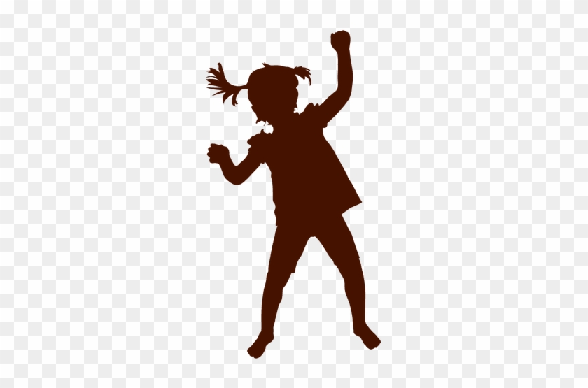 Little Girl Dancing Silhouette - Little Girl Jumping Silhouette #1292232