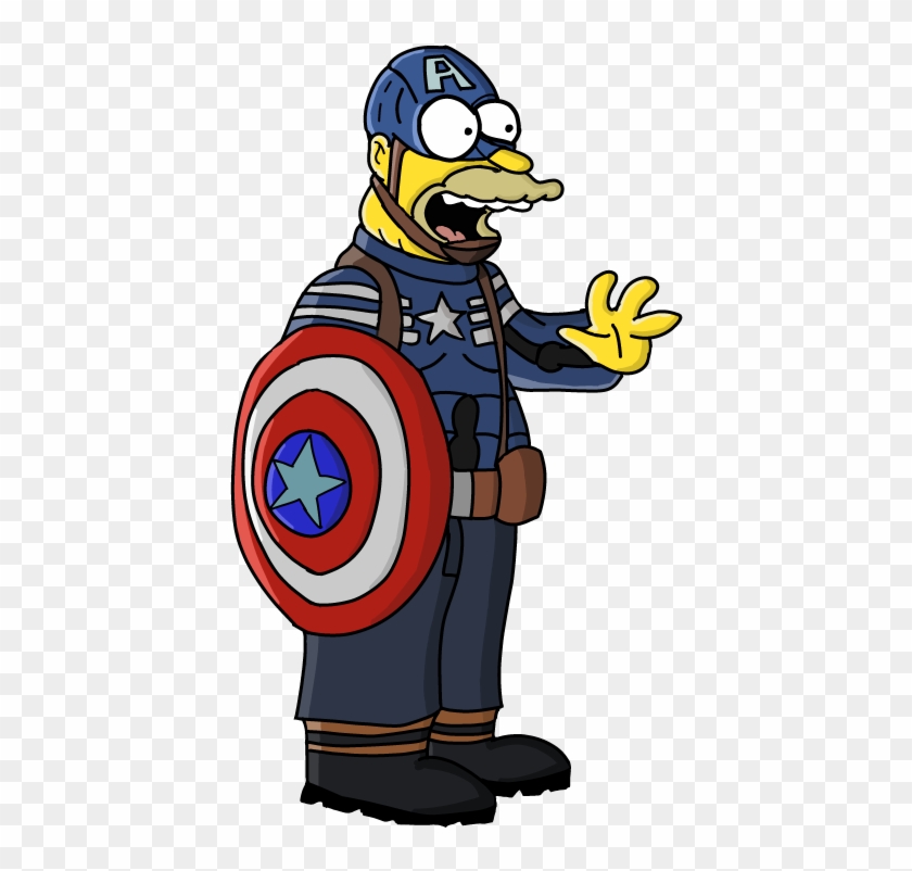Abe Simpson As Captain America By Abixa - Капитан Америка Симпсоны #1292251
