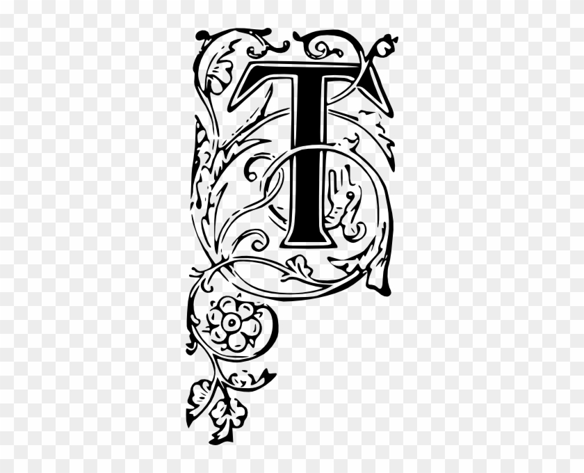 Ornate Letter T Clip Art At Clker - Fancy First Letter Font #1292435