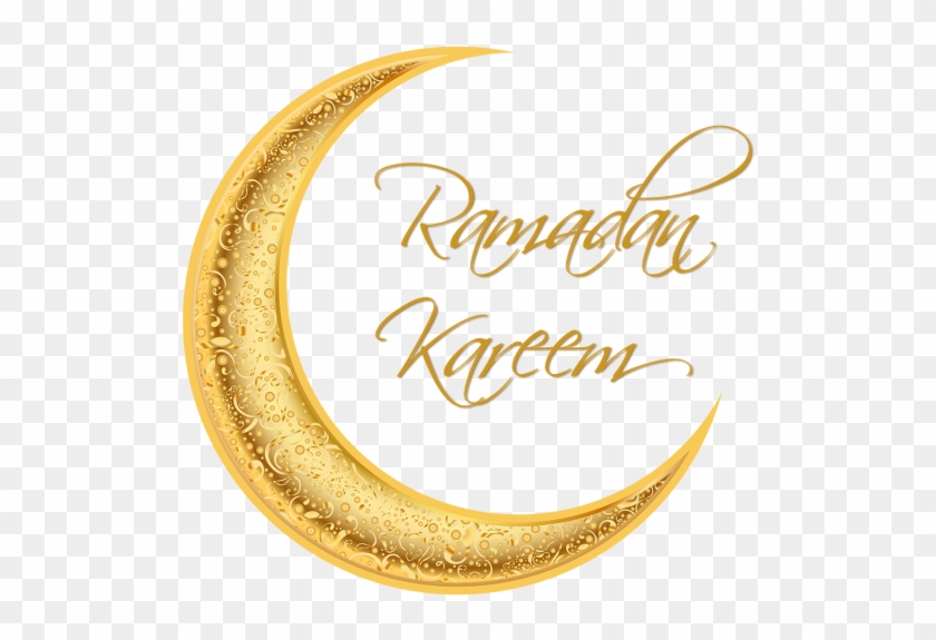 رمضان كريم مبارك القمر الذهبي مثلا حر Png و سهم التوجيه - Ramadan Kareem Transparent Background #1292495