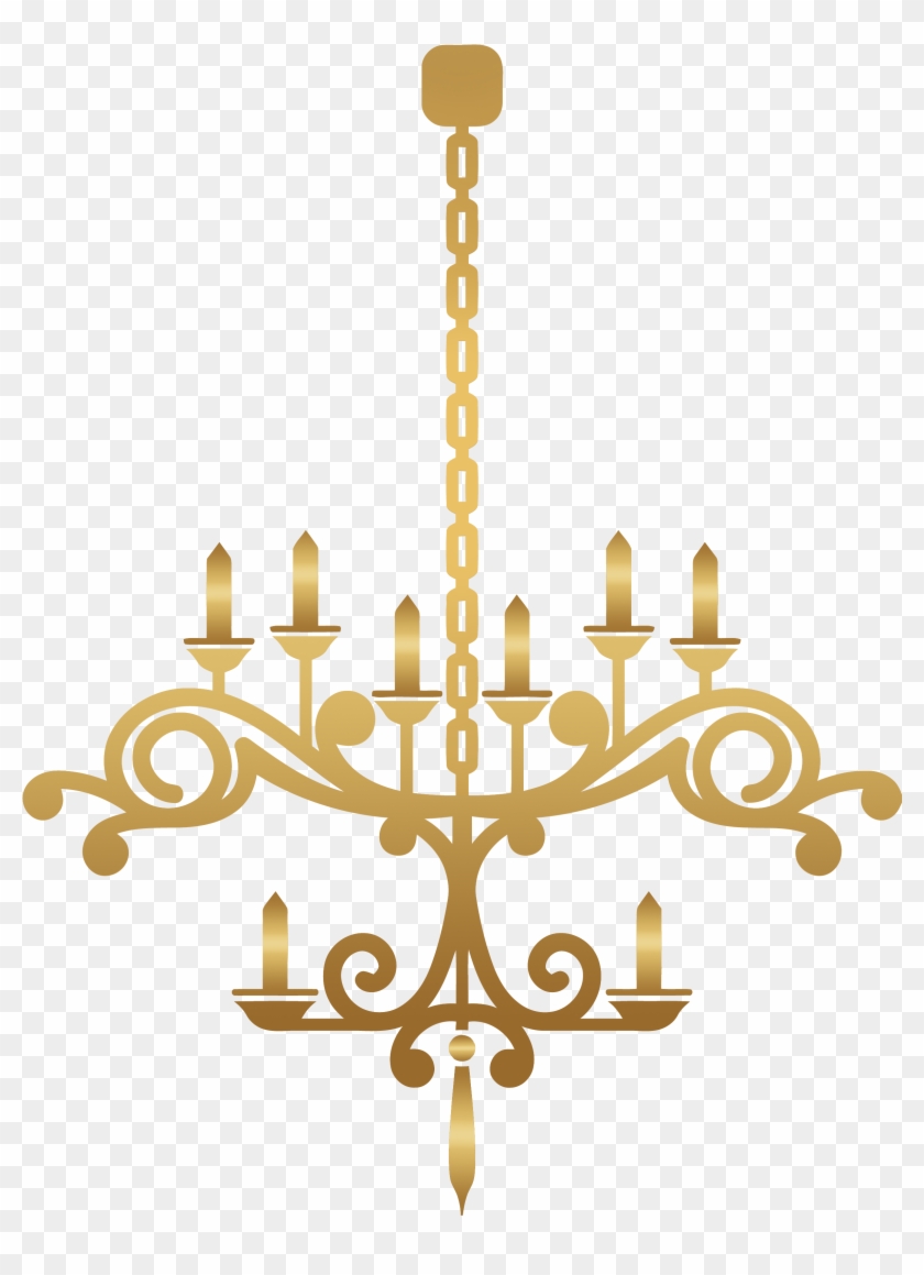 برواز ذهبي - Gold Chandelier Clipart Png #1292503