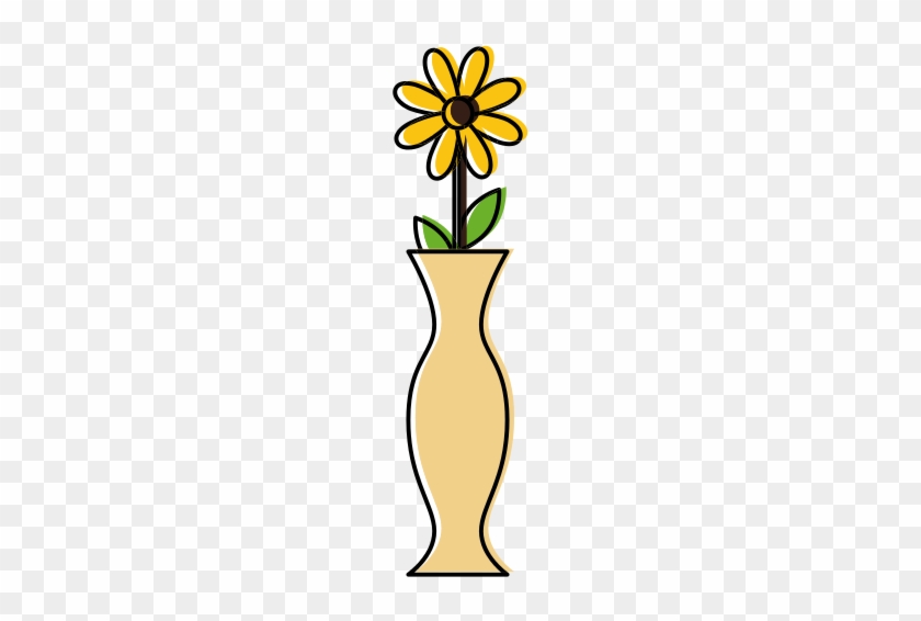 Decorative Vase With Flower - Vector Graphics #1292768