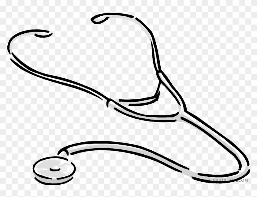 Cartoon Stethoscope Tools Free Black White Clipart - Clip Art Stethoscope Png #1292829