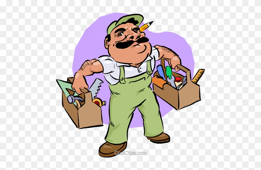 Carpenter Royalty Free Vector Clip Art Illustration - Maintenance Man Clipart #1292979