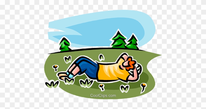 Person Relaxing In A Field Royalty Free Vector Clip - Clipart Relax Transparemy #1293567