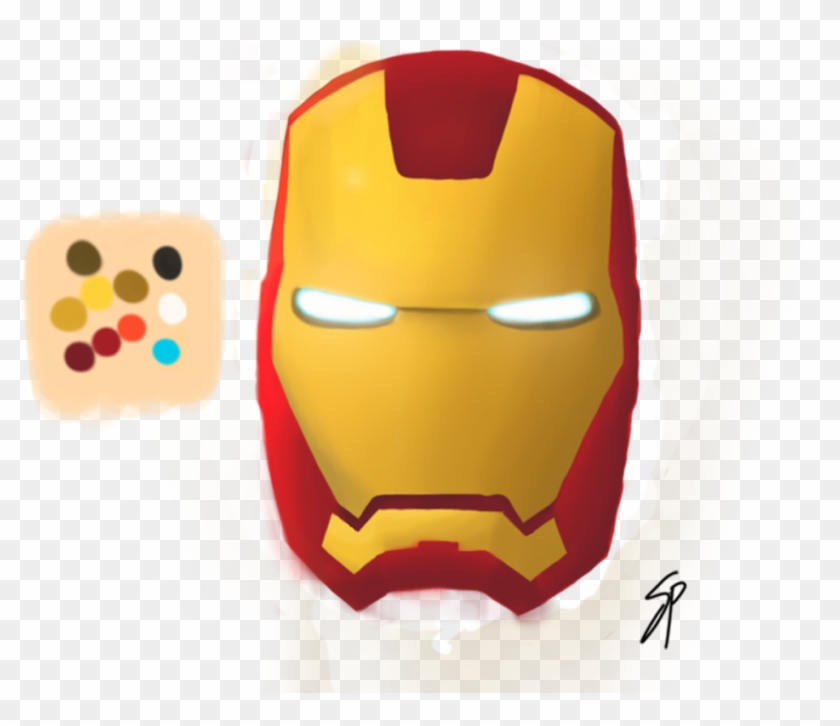 Iron Man Helmet Simple Digital Paint - Simple Iron Man Mask #1294004