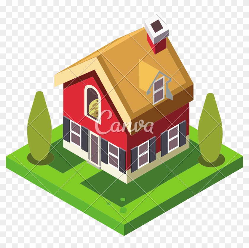 Isometric Farm House - Canva #1294319