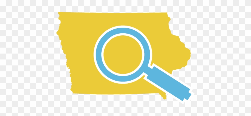 Iowa With A Magnifying Glass - Circle #1294708