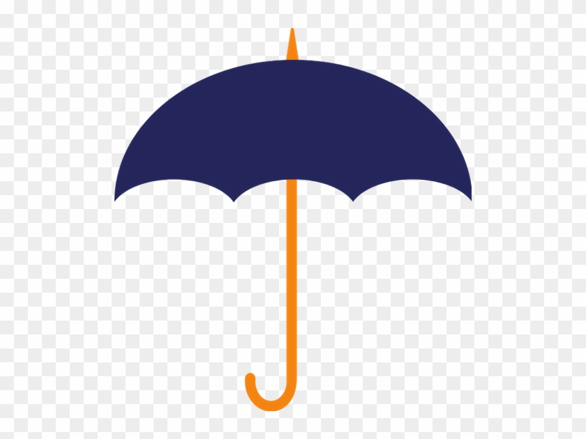 Yellow And Blue Umbrella In Flat Style - Umbrella #1294780