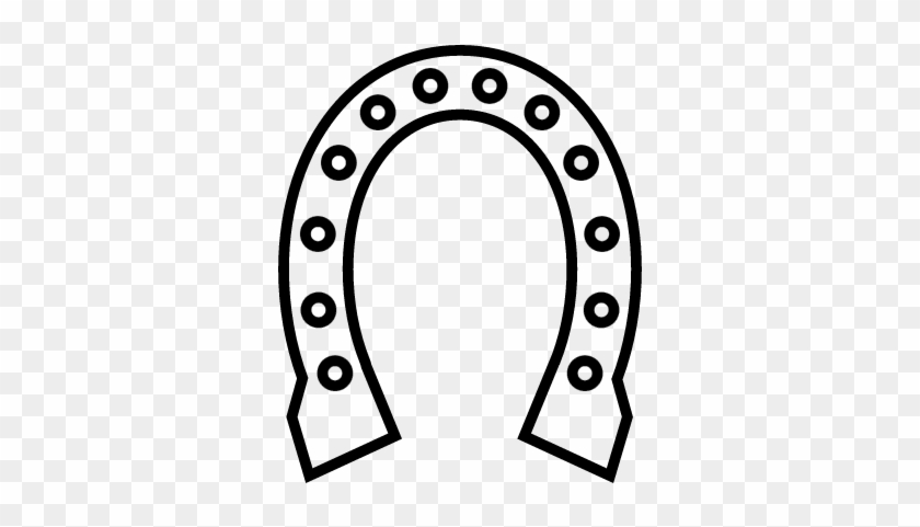 Horseshoe Outline With Many Holes Vector - Horse Shoe Outline #1294796