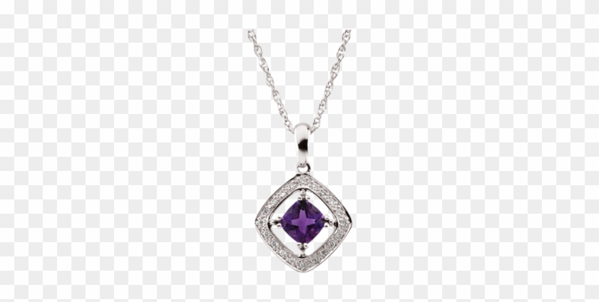 Starting At - $549 - - Genuine Amethyst & Diamond Necklace #1294934