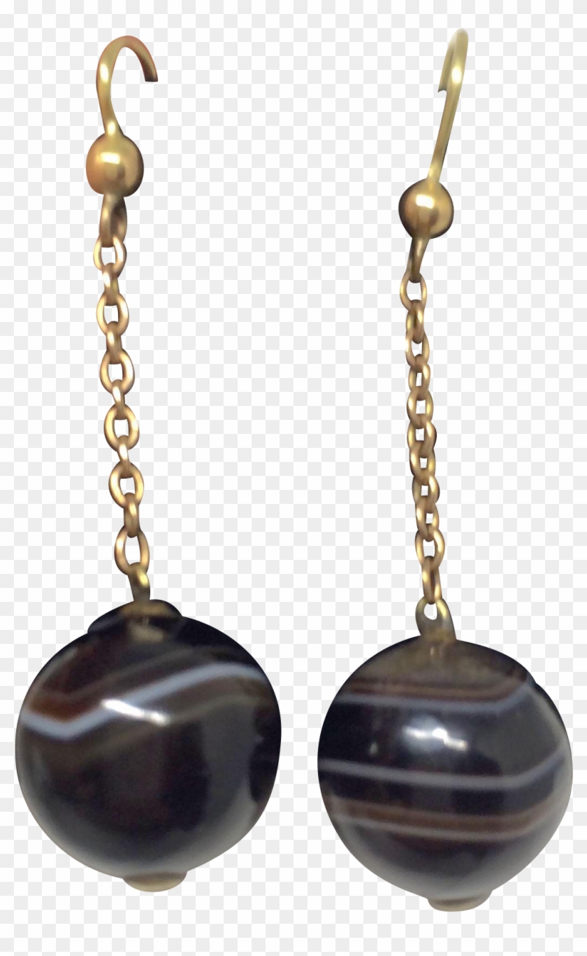 Victorian Banded Agate Earrings #1294990