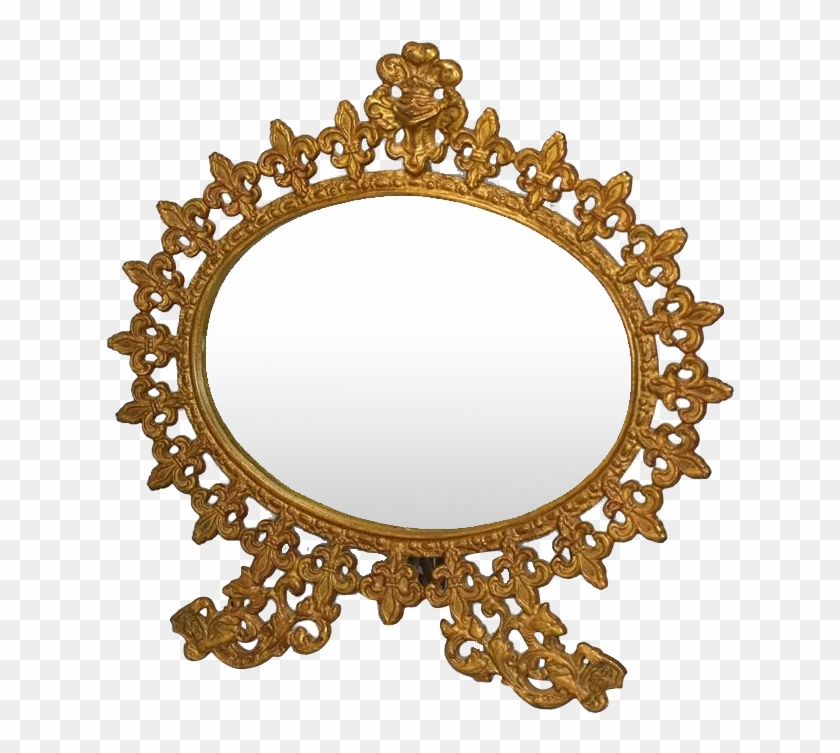 Art Nouveau Oval Dresser Mirror Beveled Glass Griffins - Mirror #1295168