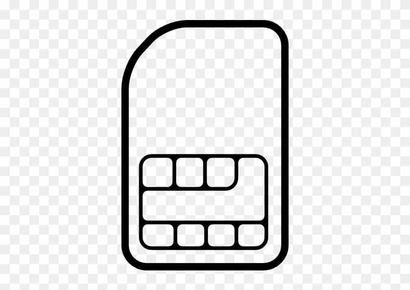 Sim Card Clipart Black And White - Sim Card Icon Vector #1295179