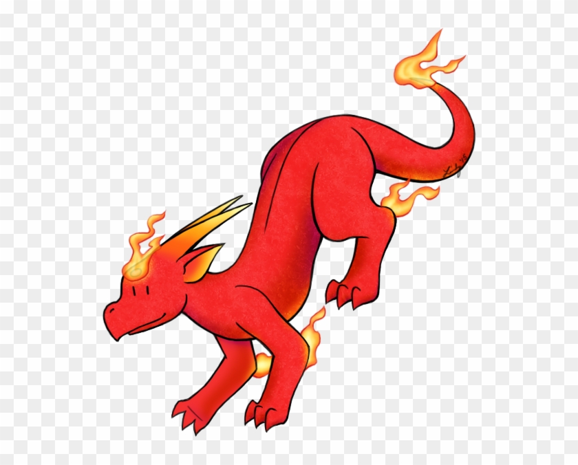 Friendly Elemental Fire Dragon By Howmanydragons - Cartoon #1295280