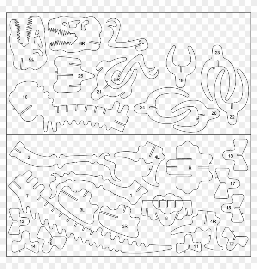 Download Plantilla Dinosaurio Download Document - Line Art #1295368