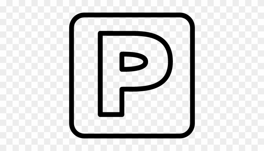 Parking Outlined Square Letter Signal Vector - Parking #1295450