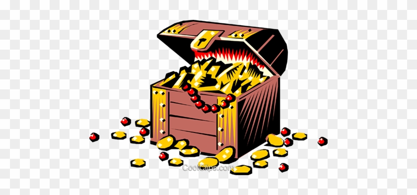 Treasure Chest Royalty Free Vector Clip Art Illustration - Treasure Chest #1295690