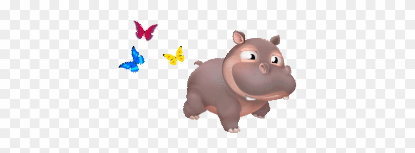 In Addition, 2 Unique Decorations Are Unlocked With - Cute Animated Hippo Gifs #1295916