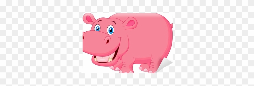 Pink Hippo Cartoon #1295928