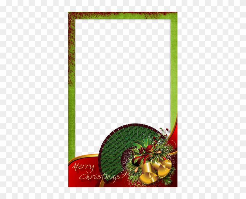 Green Christmas Transparent Png Photo Frame With Bells - Merry Christmas Stationery Printer Paper 26 Sheets #1296073