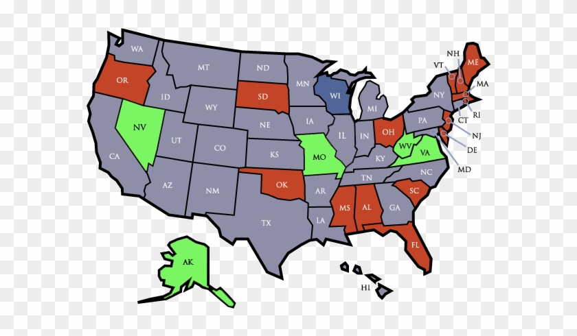 Us-map - Wisconsin Concealed Carry Reciprocity #1296093