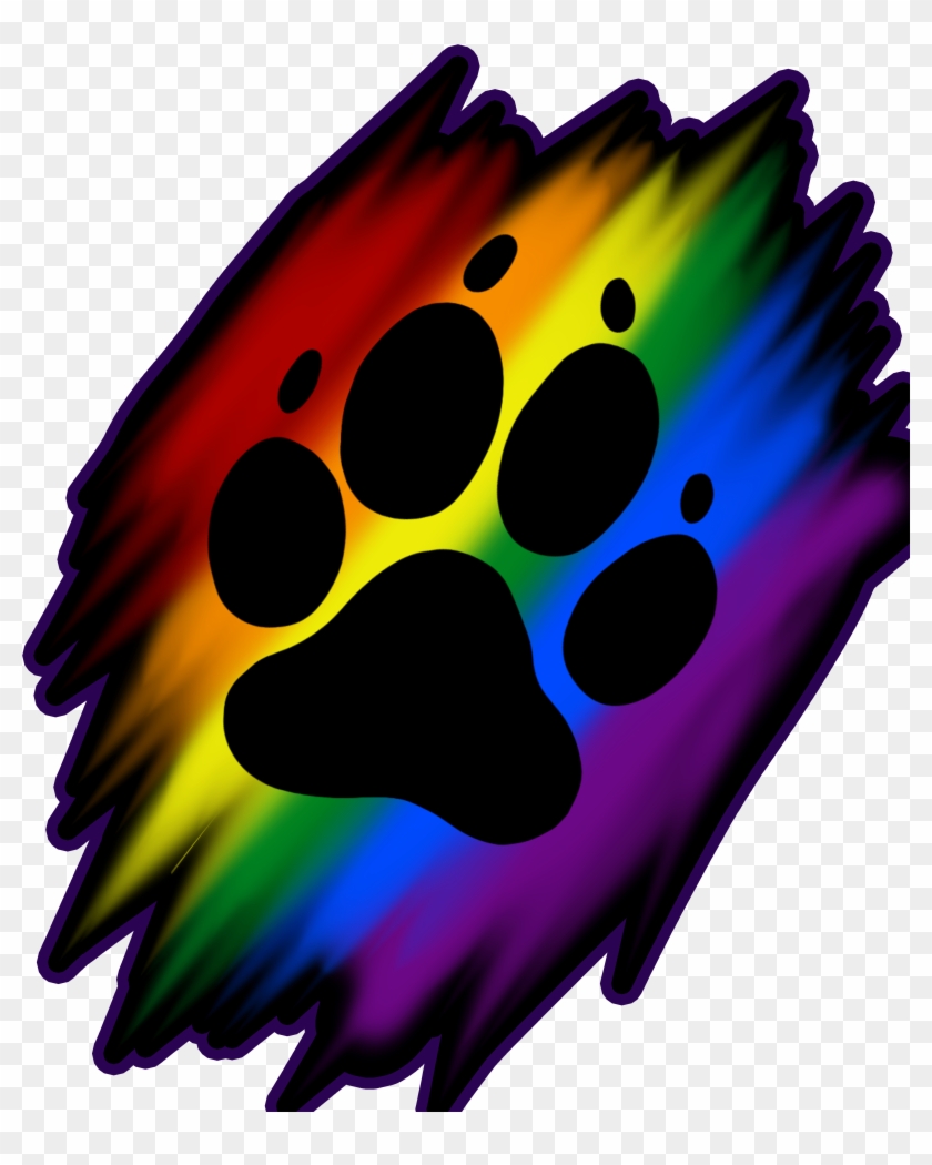 Rainbow Paw Print - Rainbow Paw Print #1296133