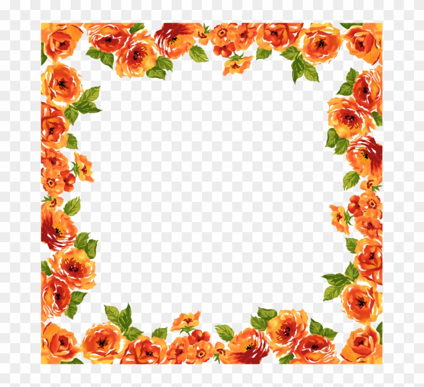 Flower Border Png Free Download Clip Art On 8cebkzzxi - Flower Border Design Transparent #1296169