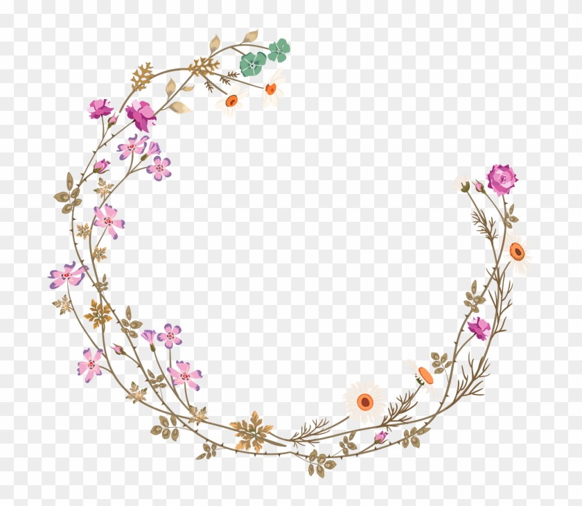 Borders And Frames Picture Frame Flower Clip Art - Flower Circle Border Png #1296190
