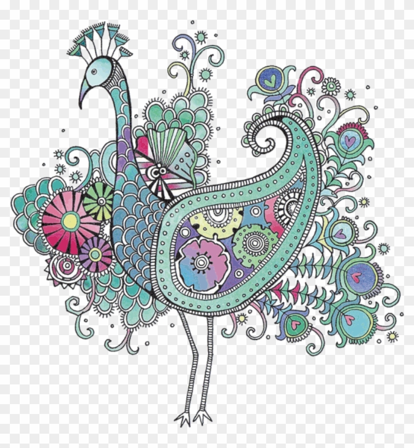 Bird Peafowl Drawing Doodle Pattern - Hannah Davis Art Work #1296221