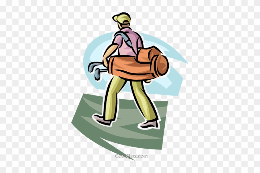 Golfer Carrying His Bag Royalty Free Vector Clip Art - Illustration #1296358