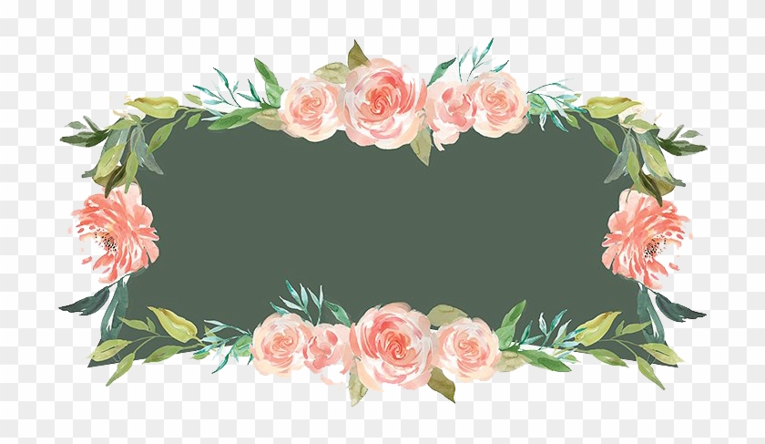 Free Watercolor Floral Frame - Frame Floral Png #1296404