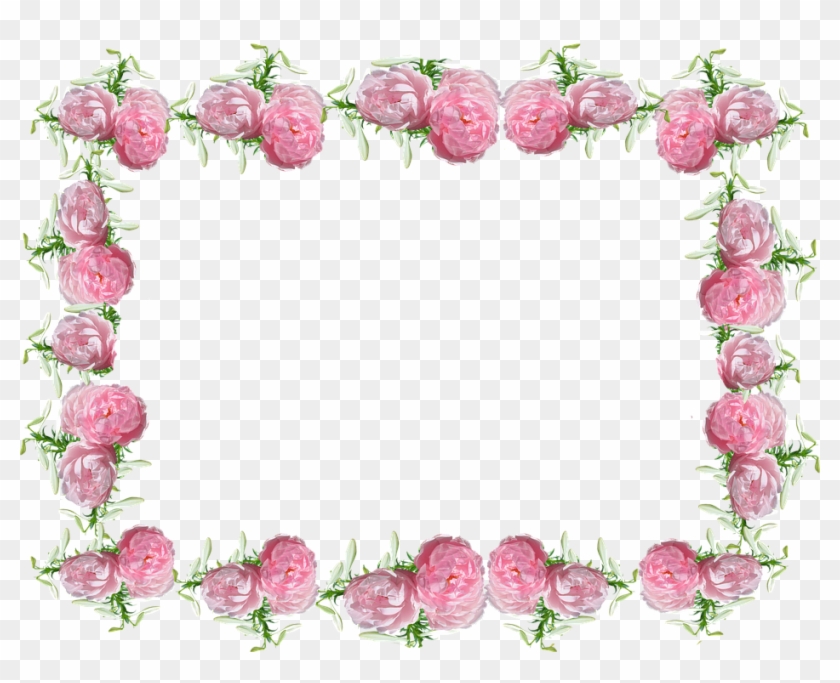 Frame, Border, Roses, Lilies, Floral - Frame De Rosas Png #1296420